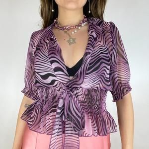 Purple And Black Y2k Blouse